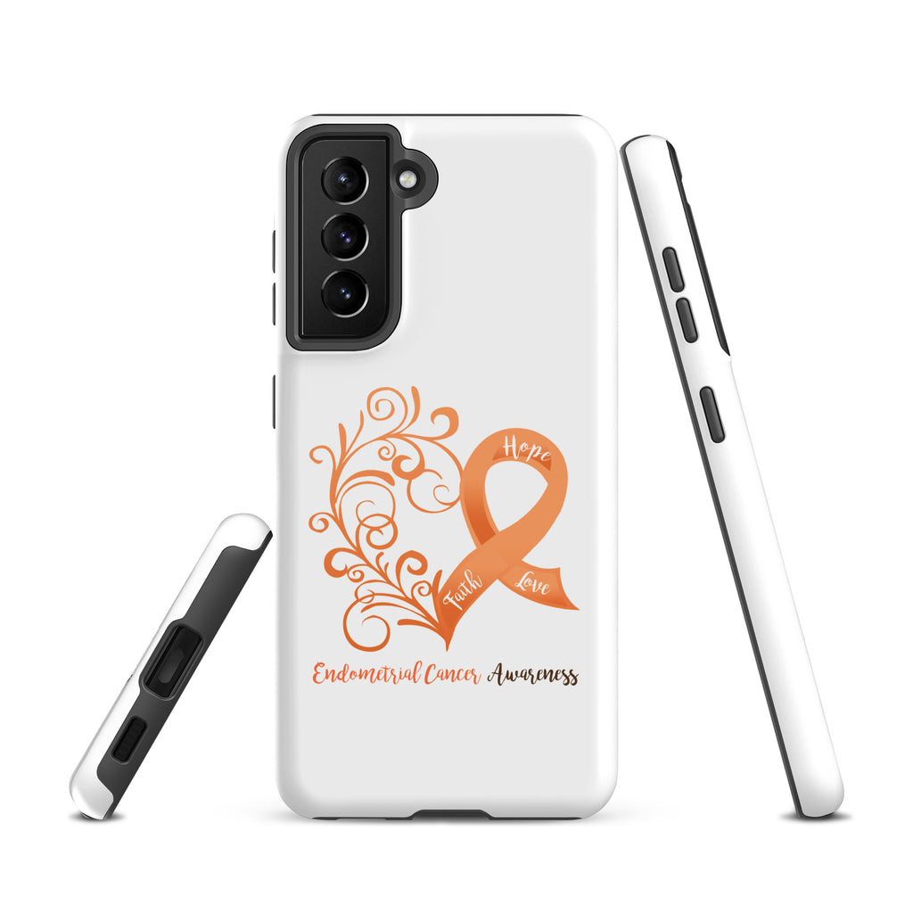 Endometrial Cancer Awareness Heart Tough case for Samsung® (Several Models Available)(NON-RETURNABLE)