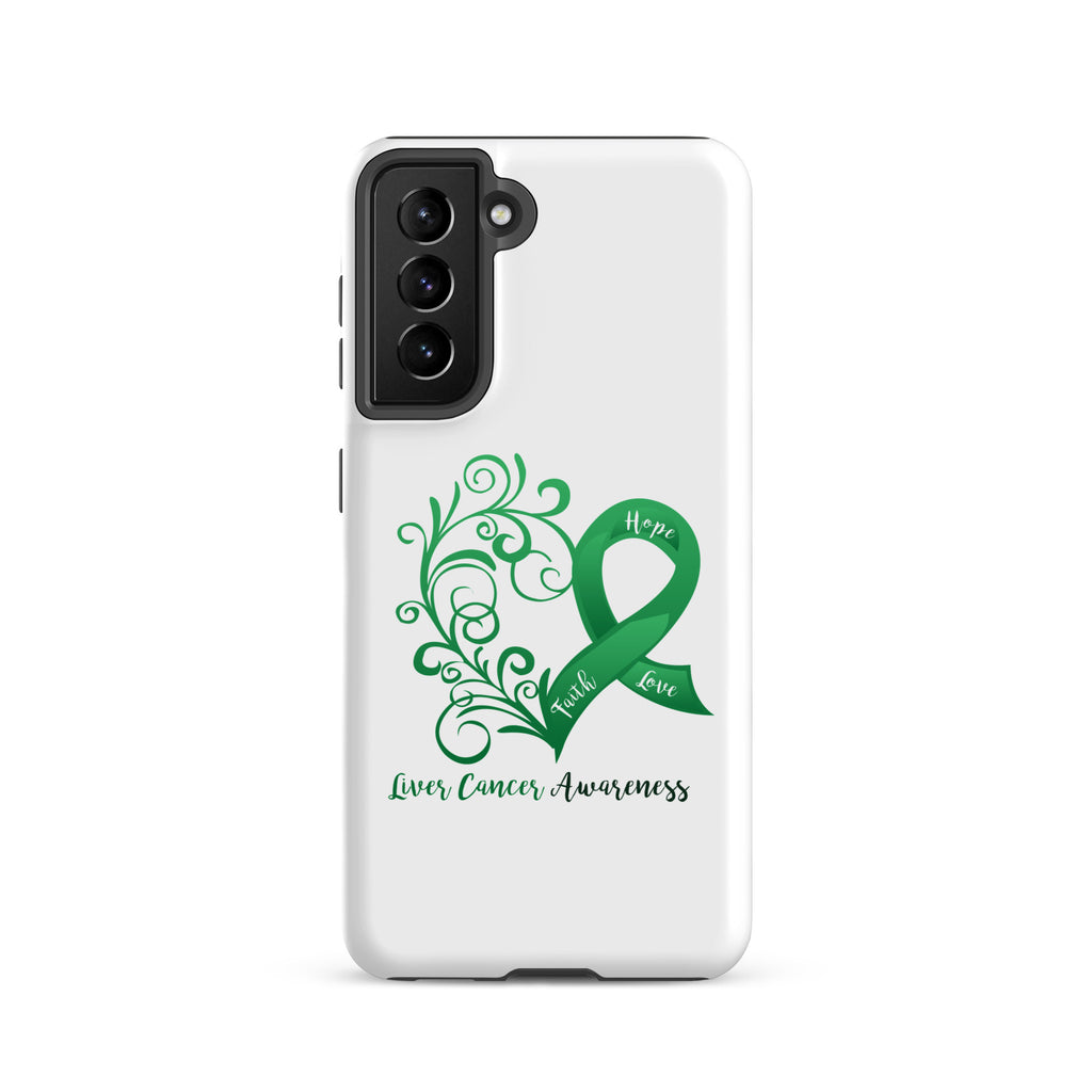 Liver Cancer Awareness Heart Tough case for Samsung® (Several Models Available)(NON-RETURNABLE)