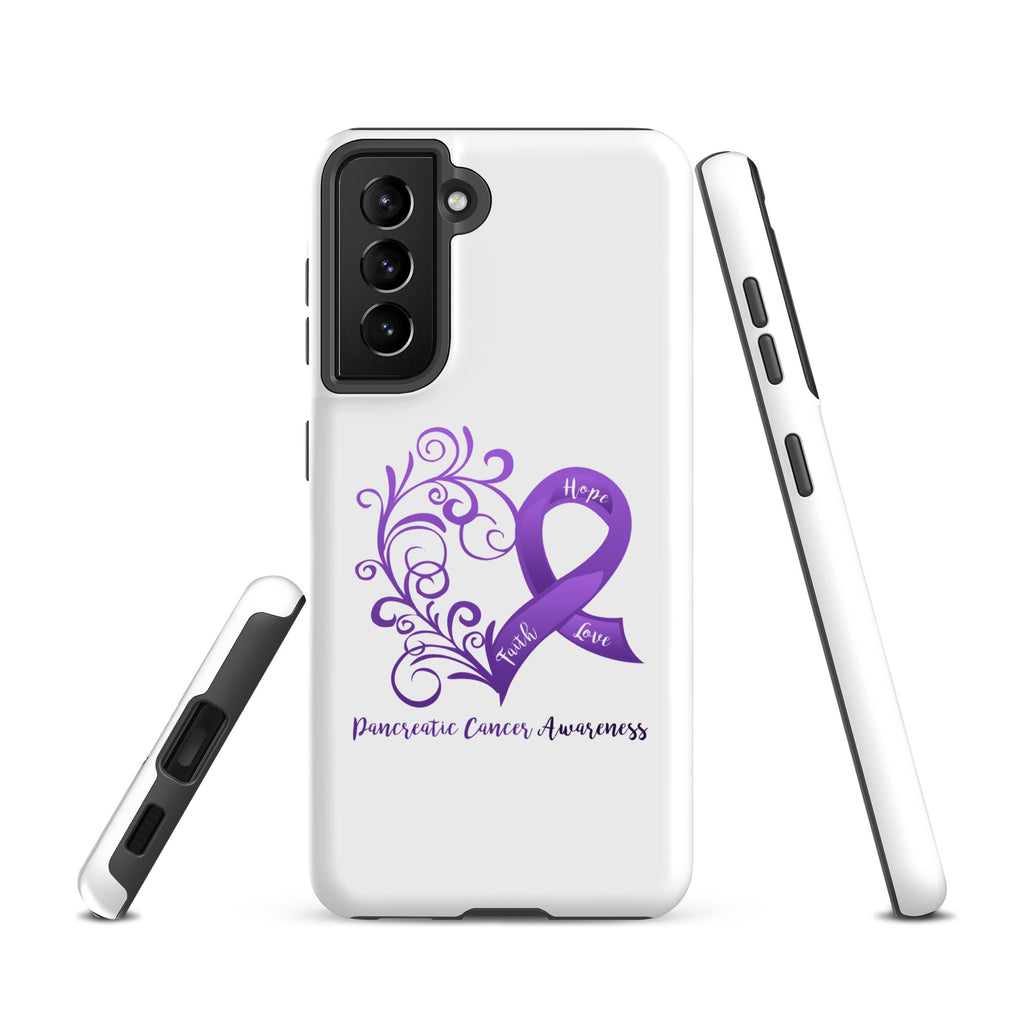 Pancreatic Cancer Awareness Heart Tough Case for Samsung® (Several Models Available)(NON-RETURNABLE)