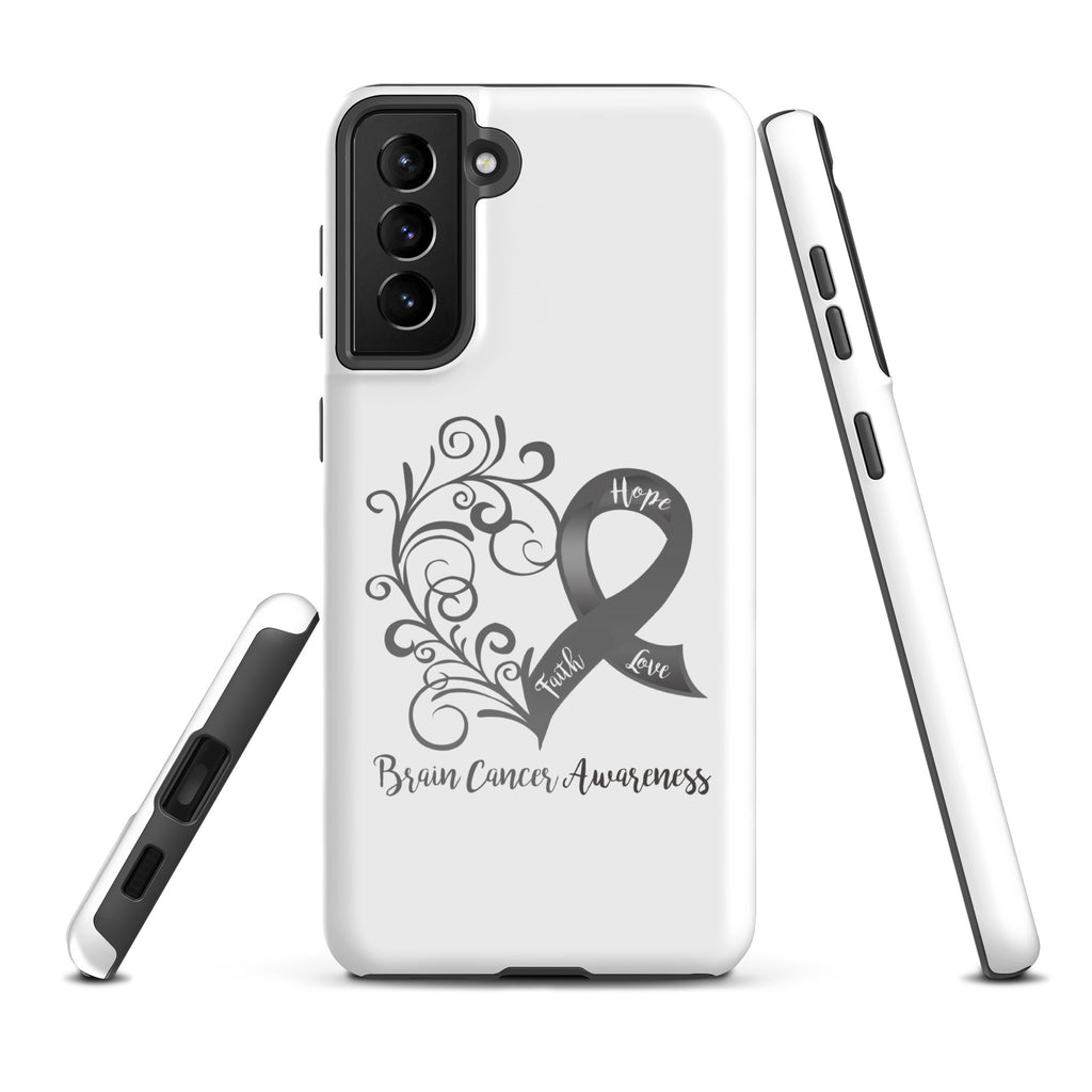 Brain Cancer Awareness Heart Tough case for Samsung® (Several Models Available)(NON-RETURNABLE)