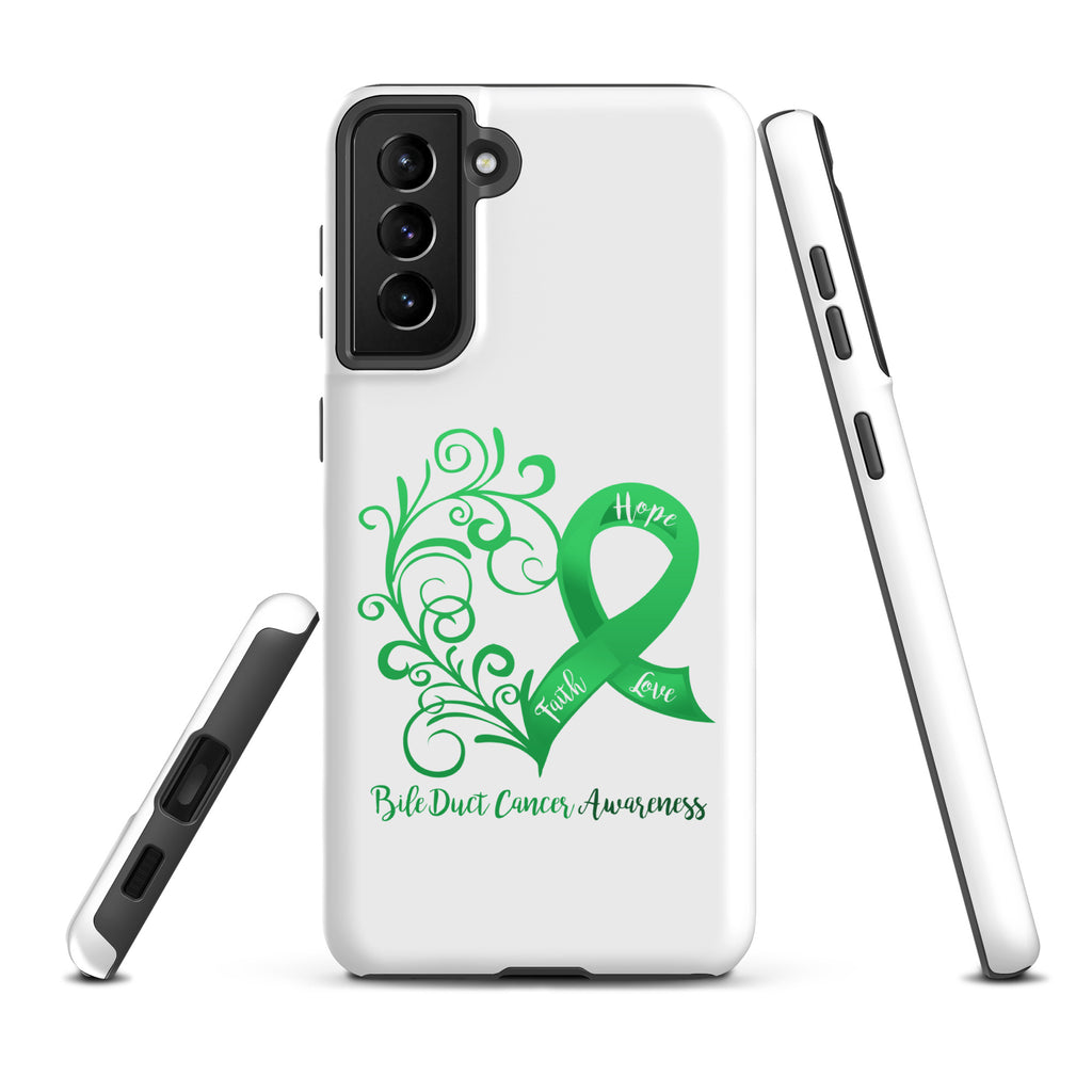 Bile Duct Cancer Awareness Heart Tough case for Samsung® (Several Models Available)(NON-RETURNABLE)