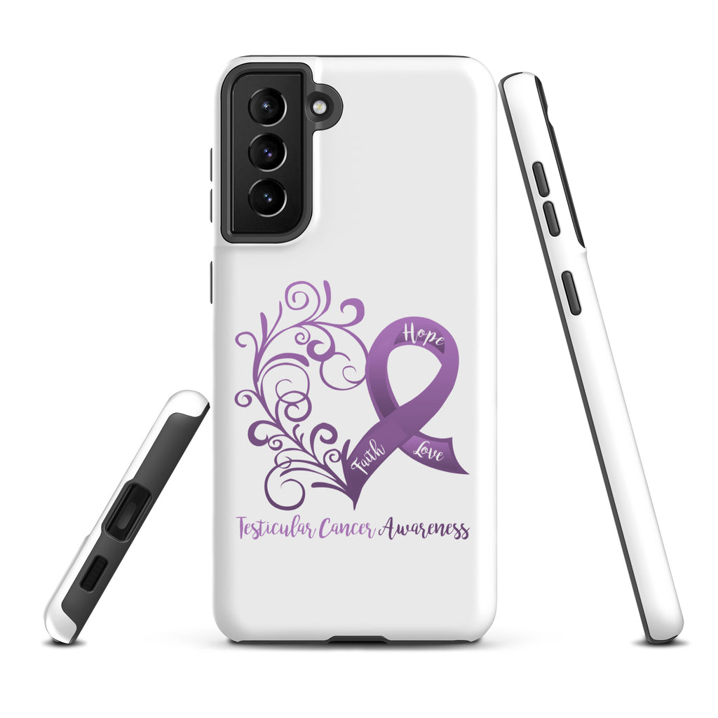 Testicular Cancer Awareness Heart Tough case for Samsung® (Several Models Available)(NON-RETURNABLE)