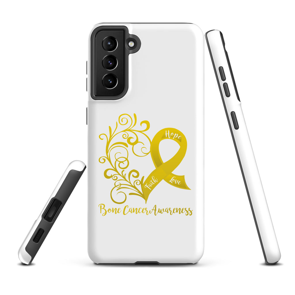 Bone Cancer Awareness Heart Tough case for Samsung® (Several Models Available)(NON-RETURNABLE)