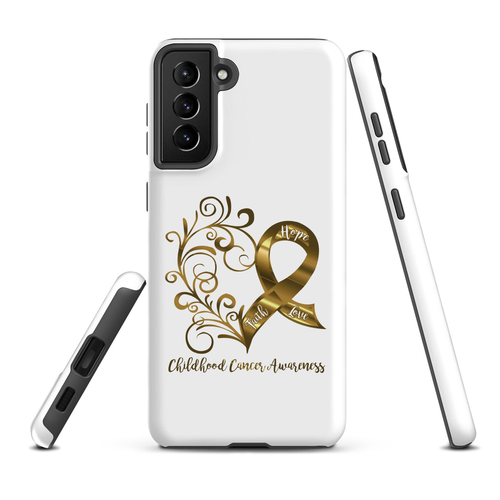 Childhood Cancer Awareness Heart Tough case for Samsung® (Several Models Available)(NON-RETURNABLE)