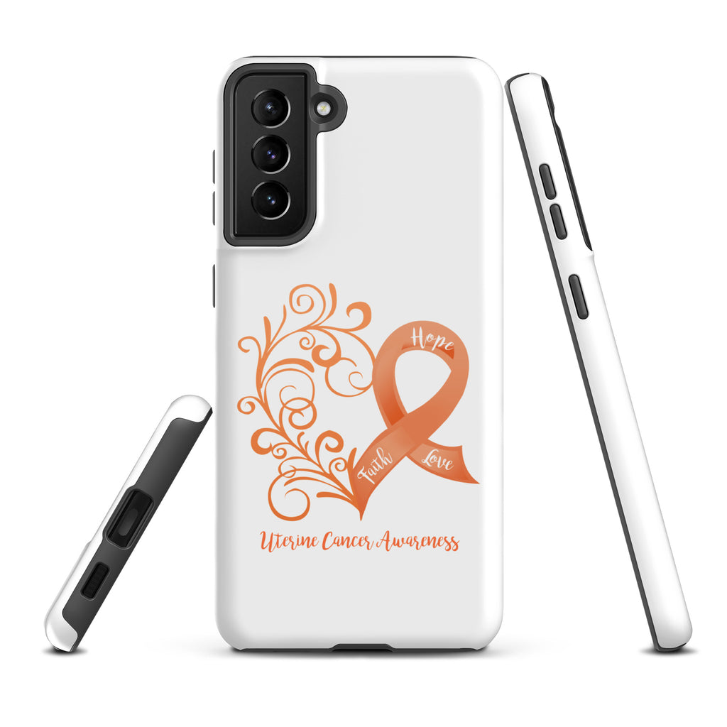 Uterine Cancer Awareness Heart Tough case for Samsung® (Several Models Available)(NON-RETURNABLE)