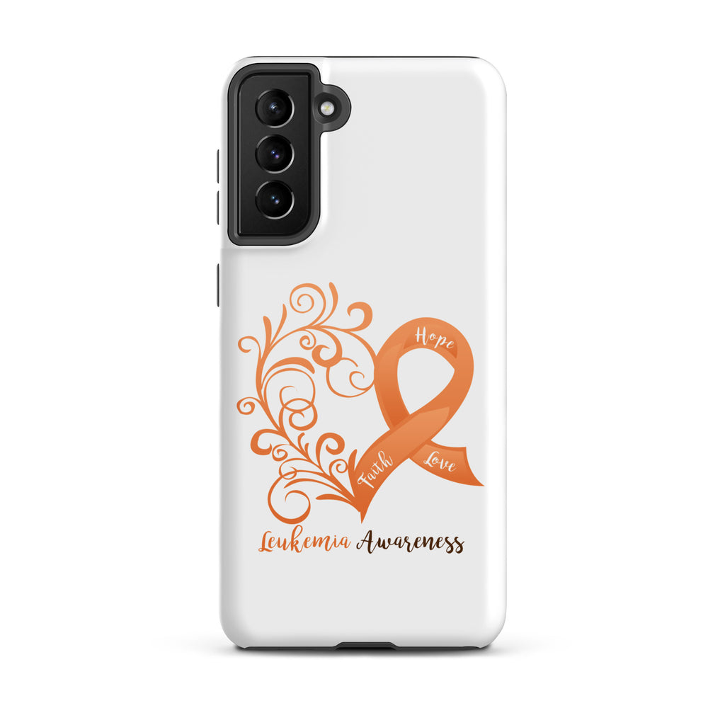 Leukemia Awareness Heart Tough case for Samsung® (Several Models Available)(NON-RETURNABLE)