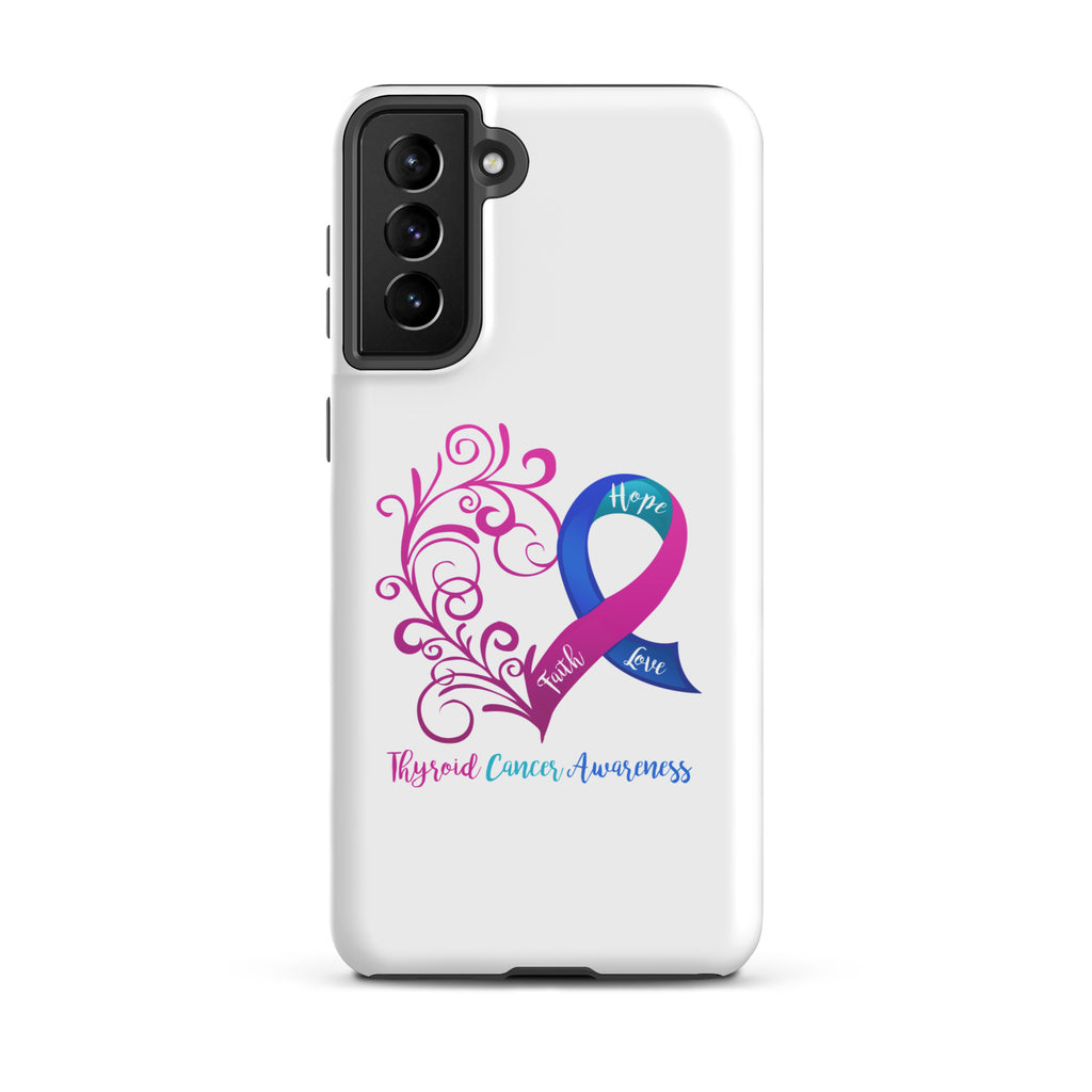 Thyroid Cancer Awareness Heart Tough case for Samsung® (Several Models Available)(NON-RETURNABLE)