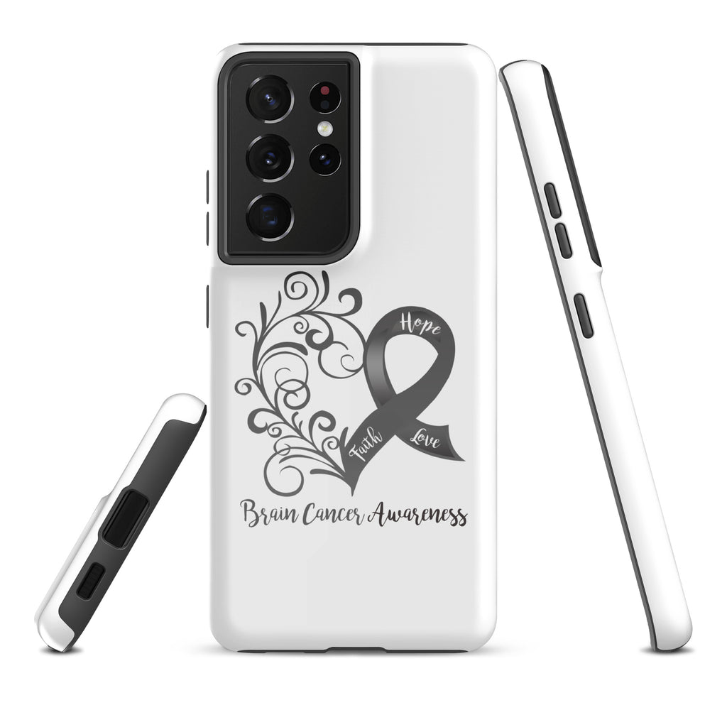 Brain Cancer Awareness Heart Tough case for Samsung® (Several Models Available)(NON-RETURNABLE)