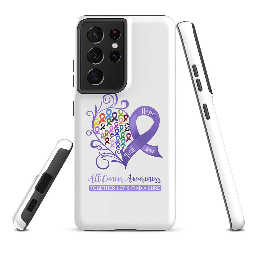 All Cancer Awareness Heart Tough case for Samsung® (Several Models Available)(NON-RETURNABLE)