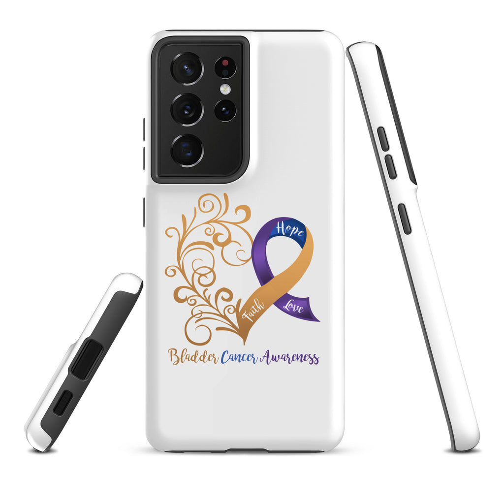 Bladder Cancer Awareness Heart Tough case for Samsung® (Several Models Available)(NON-RETURNABLE)