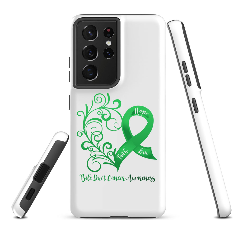 Bile Duct Cancer Awareness Heart Tough case for Samsung® (Several Models Available)(NON-RETURNABLE)