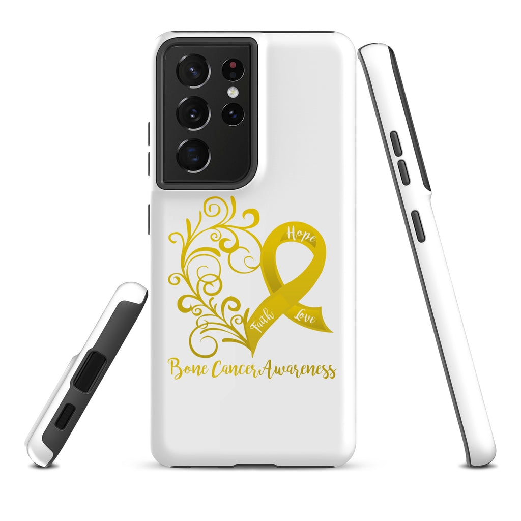 Bone Cancer Awareness Heart Tough case for Samsung® (Several Models Available)(NON-RETURNABLE)