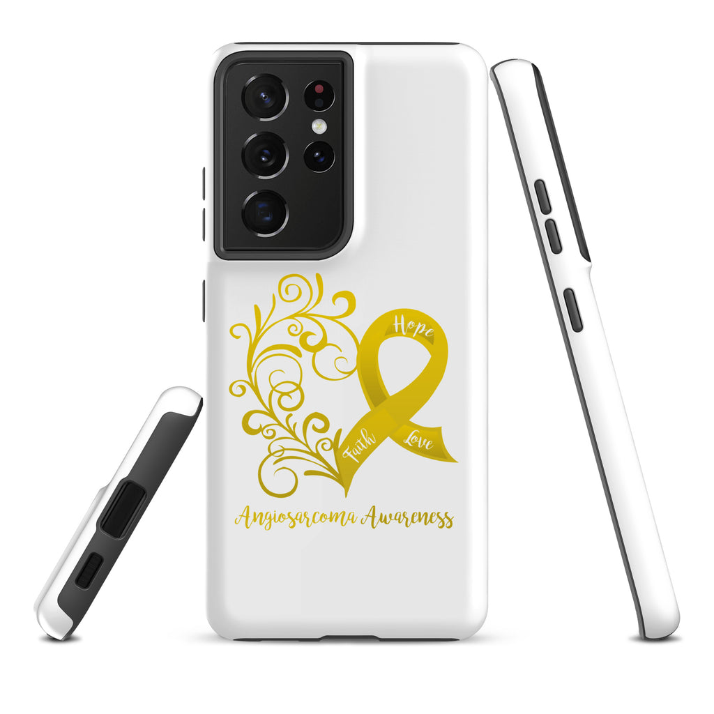 Angiosarcoma Awareness Heart Tough Case for Samsung® (Several Models Available) (NON-RETURNABLE)