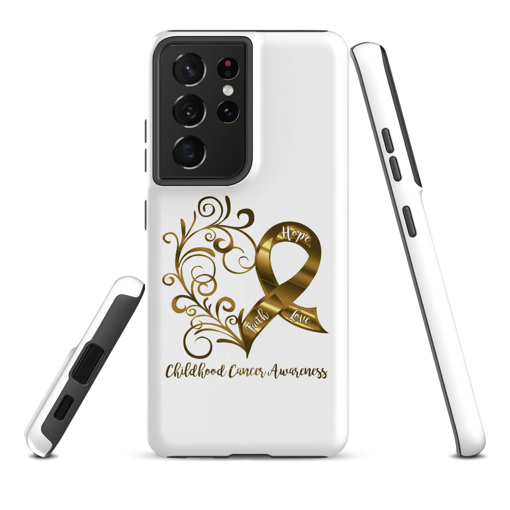 Childhood Cancer Awareness Heart Tough case for Samsung® (Several Models Available)(NON-RETURNABLE)