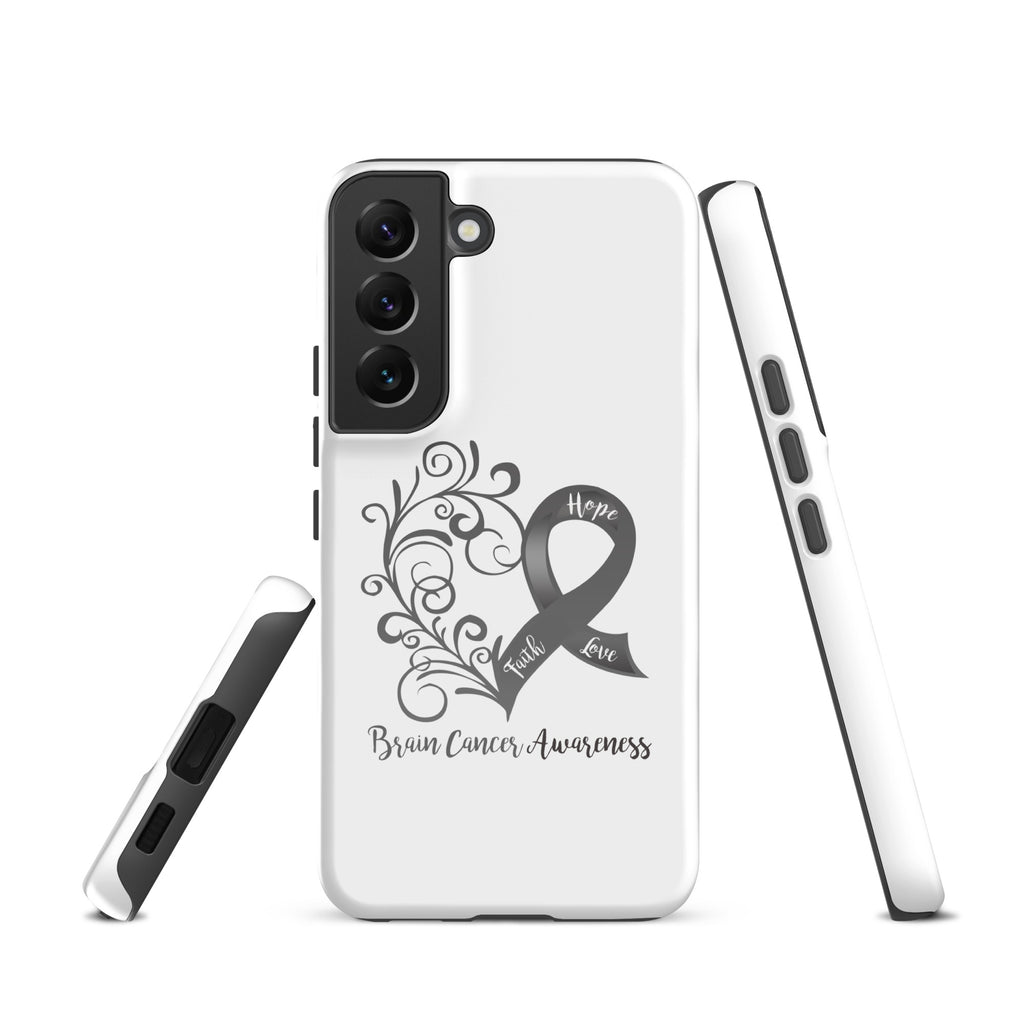 Brain Cancer Awareness Heart Tough case for Samsung® (Several Models Available)(NON-RETURNABLE)