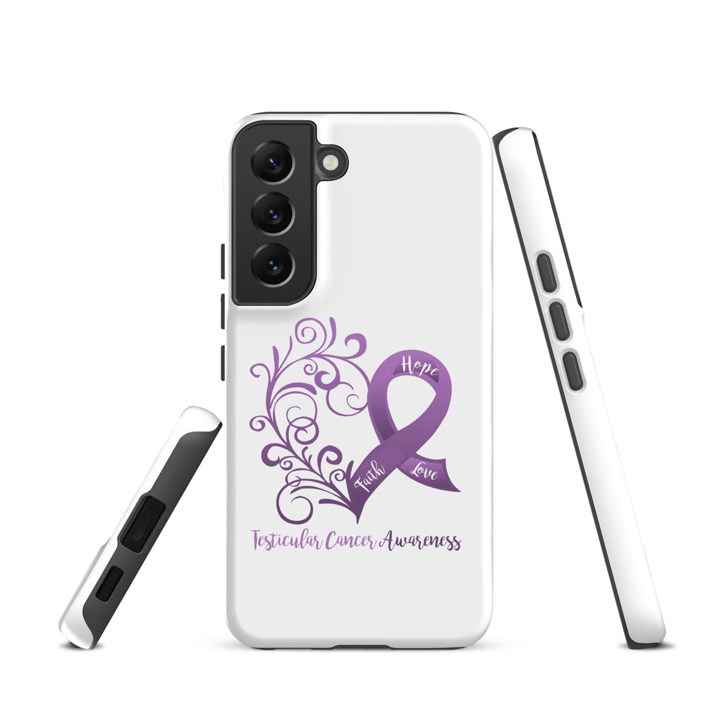 Testicular Cancer Awareness Heart Tough case for Samsung® (Several Models Available)(NON-RETURNABLE)