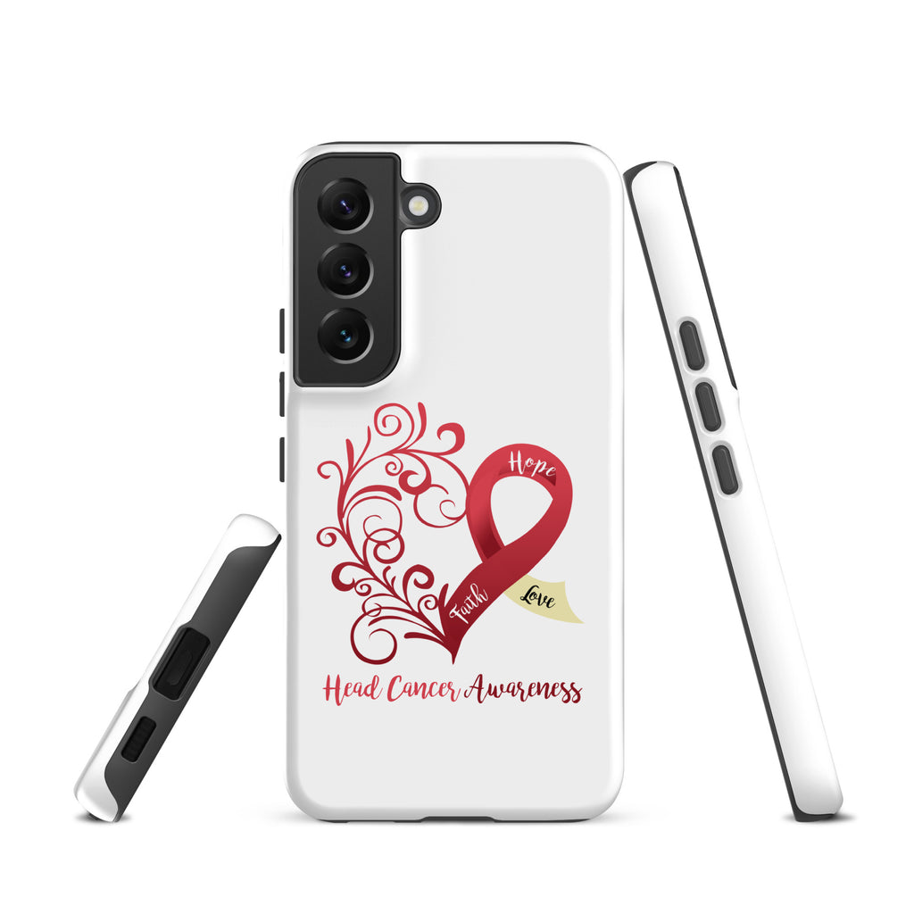 Head Cancer Awareness Heart Tough case for Samsung® (Several Models Available)(NON-RETURNABLE)