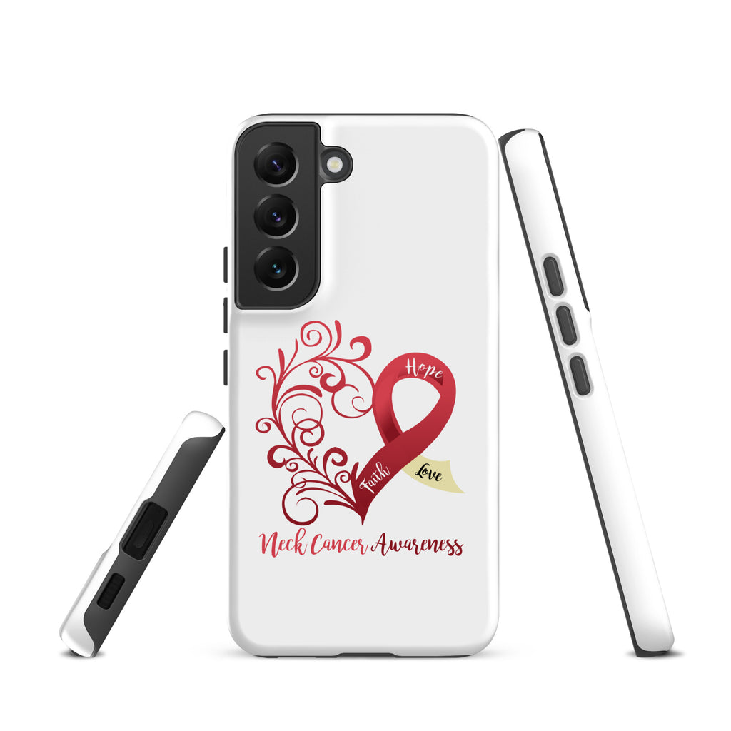 Neck Cancer Awareness Heart Tough case for Samsung® (Several Models Available)(NON-RETURNABLE)