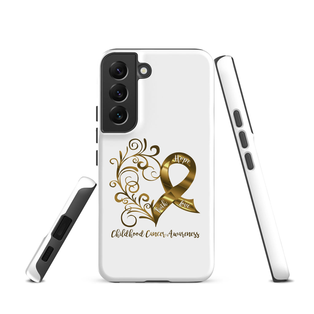 Childhood Cancer Awareness Heart Tough case for Samsung® (Several Models Available)(NON-RETURNABLE)