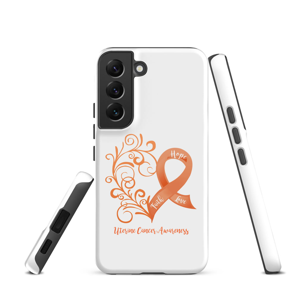 Uterine Cancer Awareness Heart Tough case for Samsung® (Several Models Available)(NON-RETURNABLE)