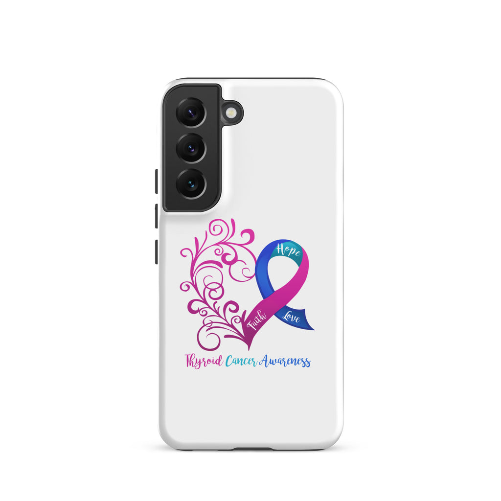 Thyroid Cancer Awareness Heart Tough case for Samsung® (Several Models Available)(NON-RETURNABLE)