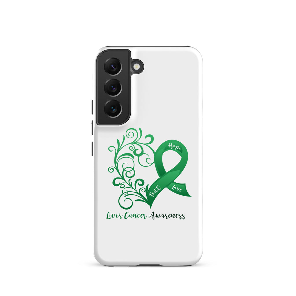 Liver Cancer Awareness Heart Tough case for Samsung® (Several Models Available)(NON-RETURNABLE)
