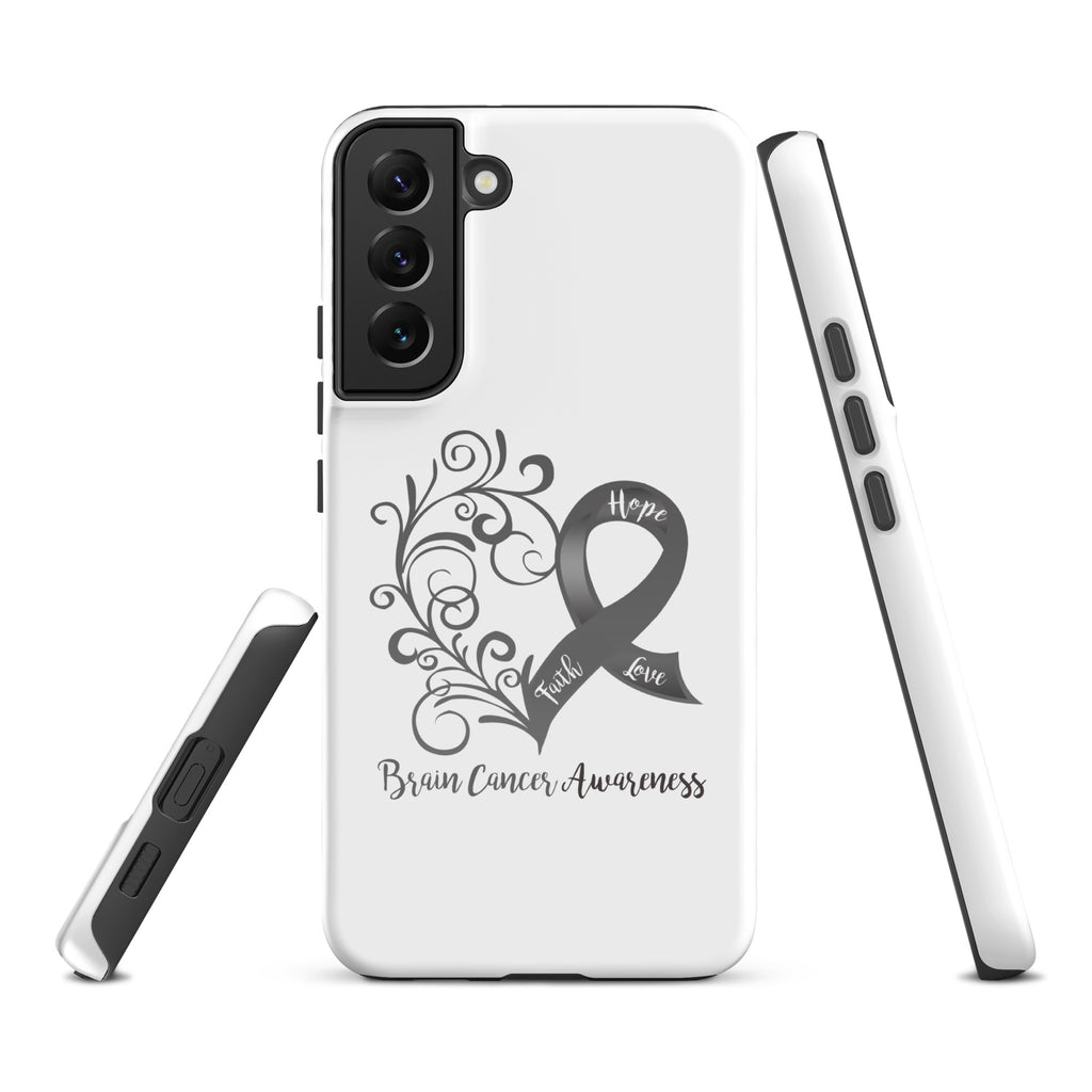 Brain Cancer Awareness Heart Tough case for Samsung® (Several Models Available)(NON-RETURNABLE)