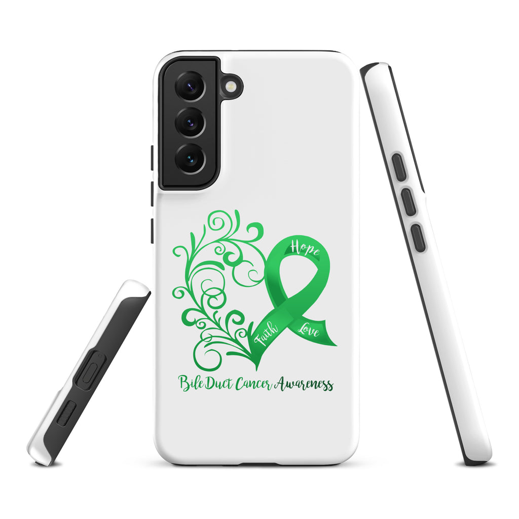 Bile Duct Cancer Awareness Heart Tough case for Samsung® (Several Models Available)(NON-RETURNABLE)