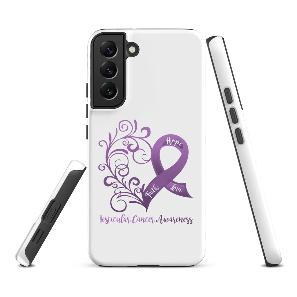 Testicular Cancer Awareness Heart Tough case for Samsung® (Several Models Available)(NON-RETURNABLE)