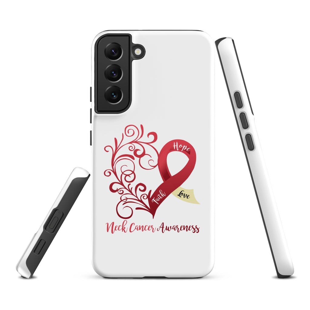 Neck Cancer Awareness Heart Tough case for Samsung® (Several Models Available)(NON-RETURNABLE)