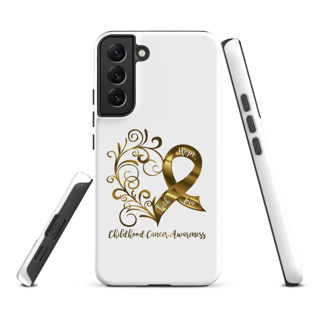 Childhood Cancer Awareness Heart Tough case for Samsung® (Several Models Available)(NON-RETURNABLE)