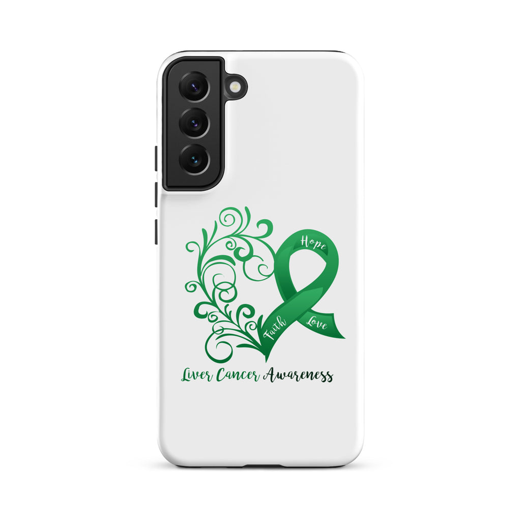 Liver Cancer Awareness Heart Tough case for Samsung® (Several Models Available)(NON-RETURNABLE)