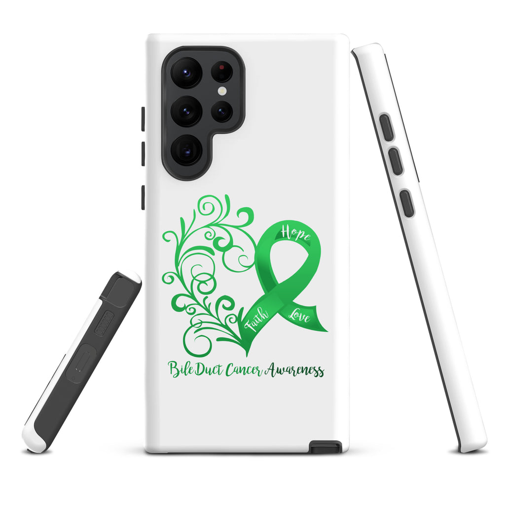 Bile Duct Cancer Awareness Heart Tough case for Samsung® (Several Models Available)(NON-RETURNABLE)