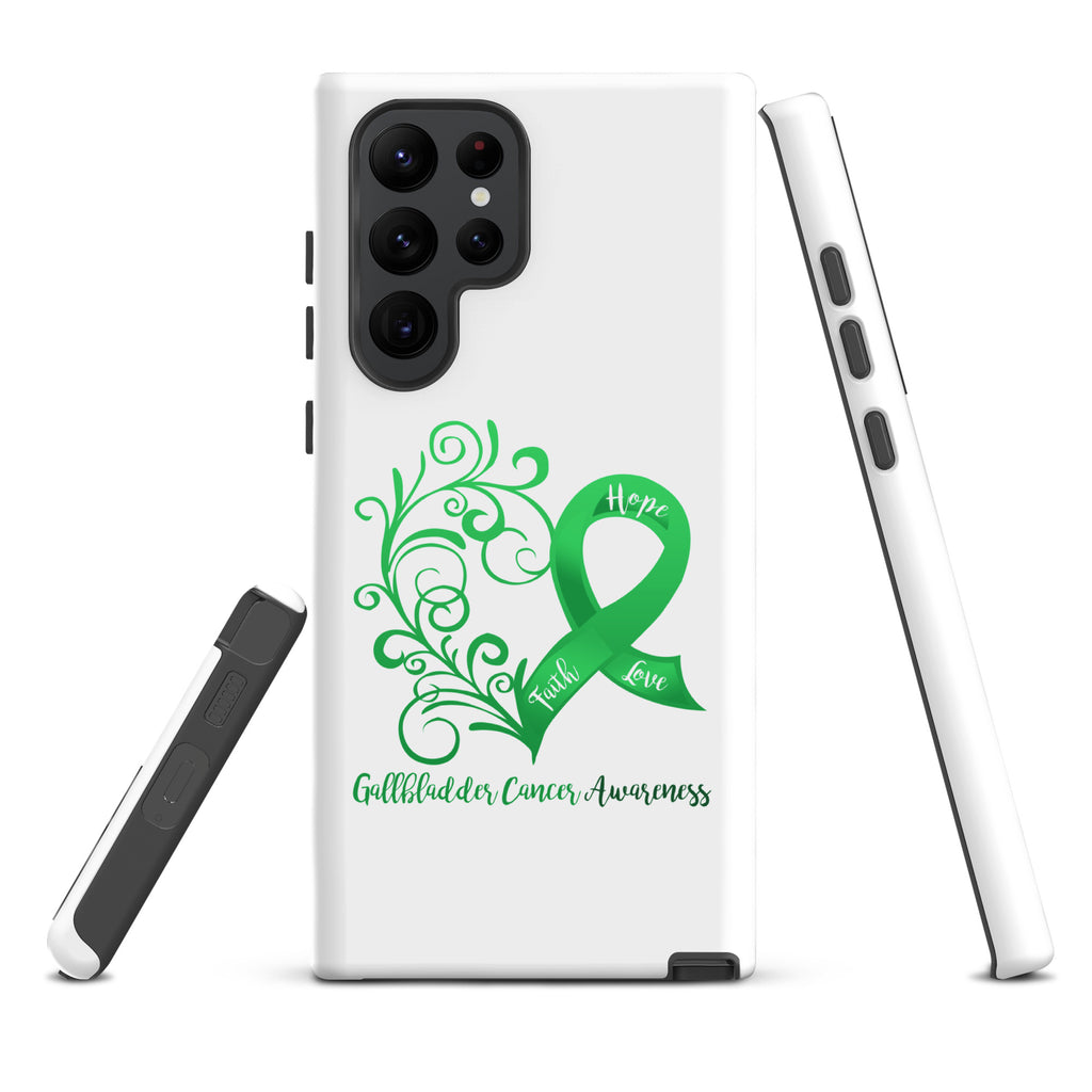 Gallbladder Cancer Awareness Heart Tough case for Samsung® (Several Models Available)(NON-RETURNABLE)