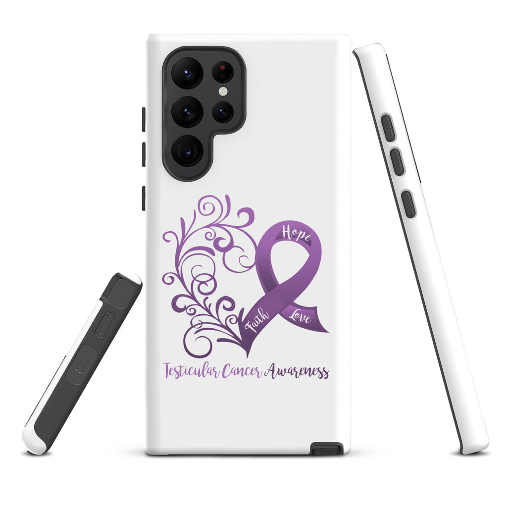 Testicular Cancer Awareness Heart Tough case for Samsung® (Several Models Available)(NON-RETURNABLE)