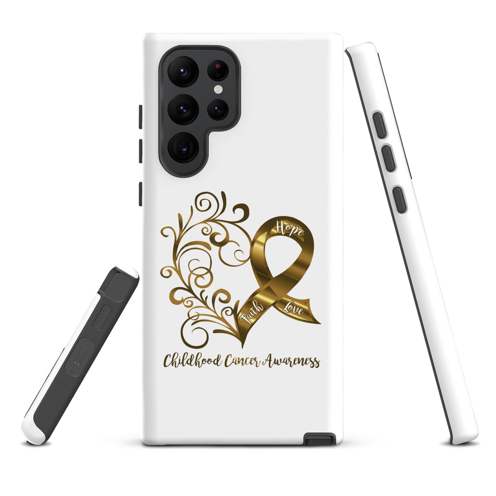 Childhood Cancer Awareness Heart Tough case for Samsung® (Several Models Available)(NON-RETURNABLE)