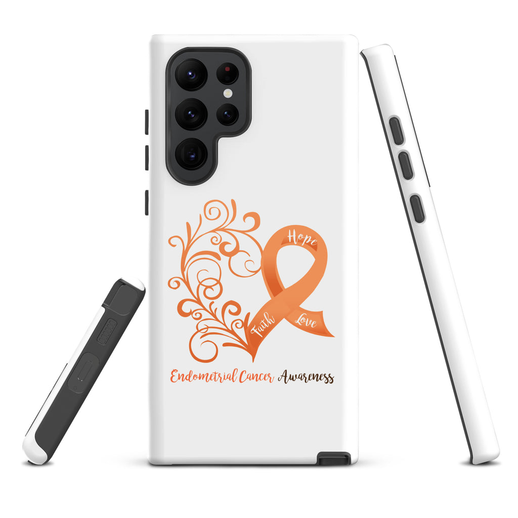 Endometrial Cancer Awareness Heart Tough case for Samsung® (Several Models Available)(NON-RETURNABLE)