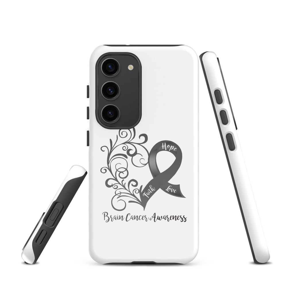 Brain Cancer Awareness Heart Tough case for Samsung® (Several Models Available)(NON-RETURNABLE)