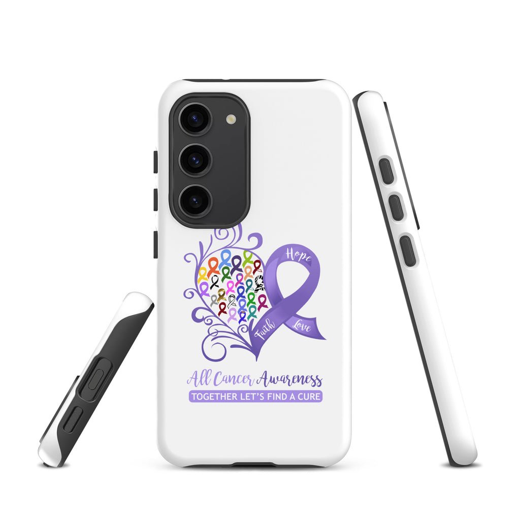 All Cancer Awareness Heart Tough case for Samsung® (Several Models Available)(NON-RETURNABLE)