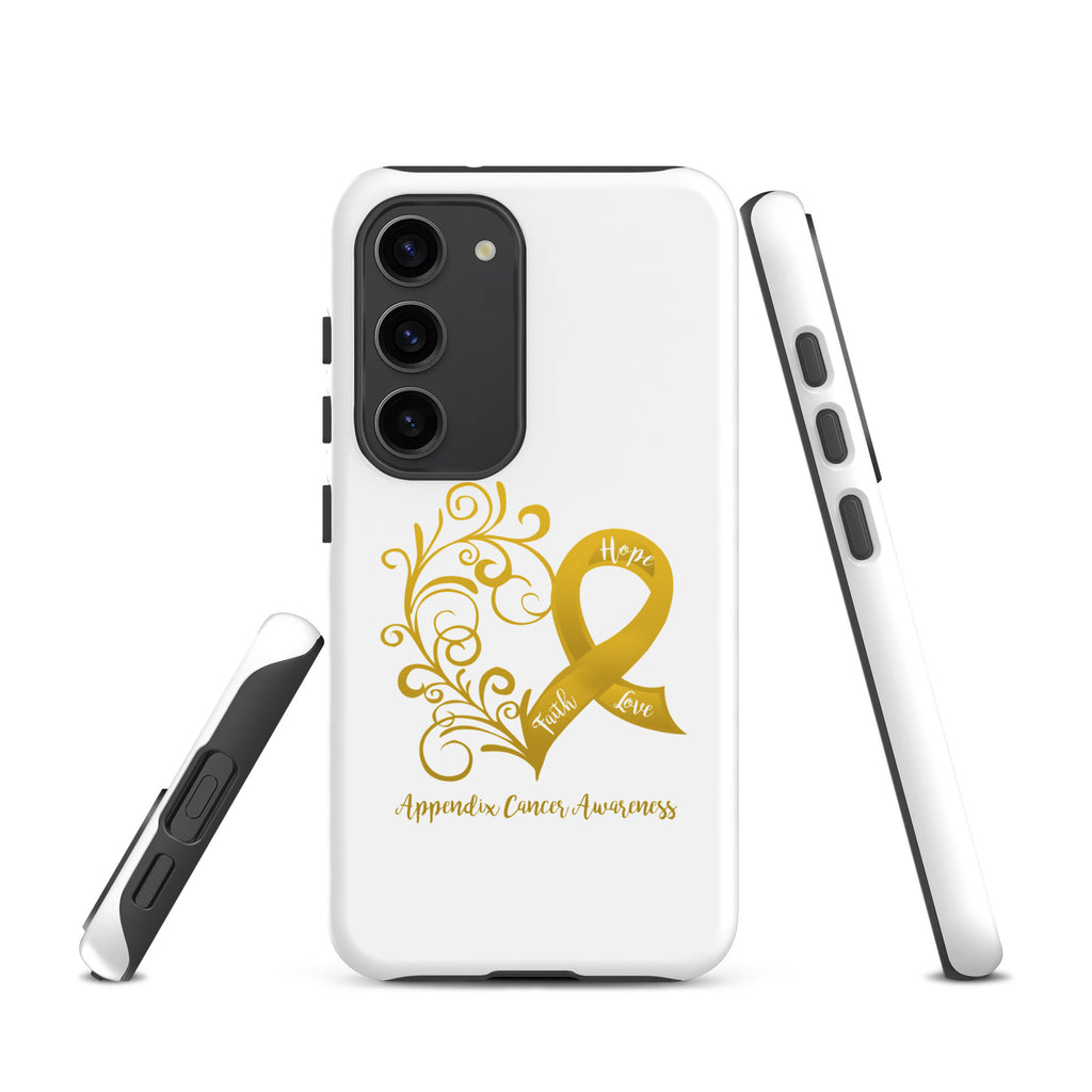 Appendix Cancer Awareness Heart Tough case for Samsung® (Several Models Available)(NON-RETURNABLE)