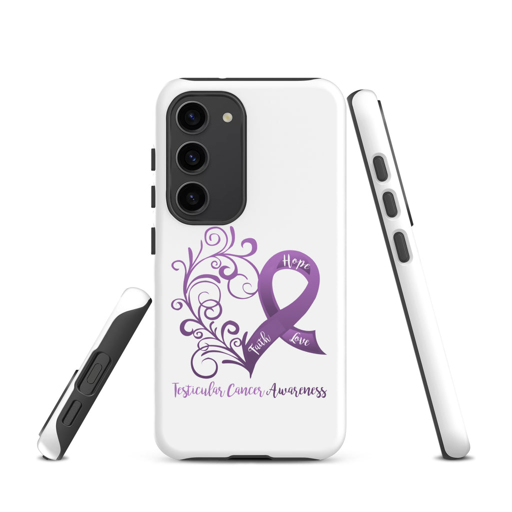 Testicular Cancer Awareness Heart Tough case for Samsung® (Several Models Available)(NON-RETURNABLE)