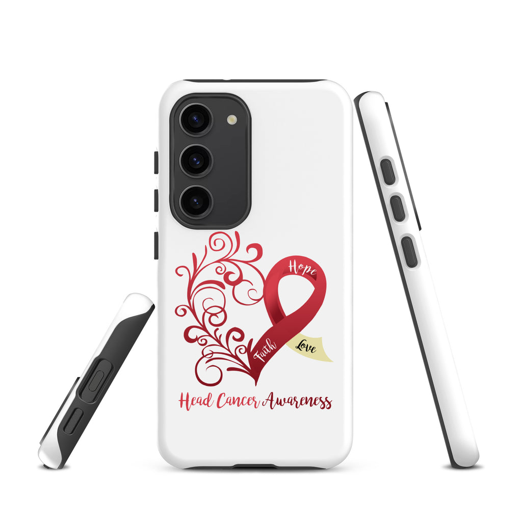 Head Cancer Awareness Heart Tough case for Samsung® (Several Models Available)(NON-RETURNABLE)