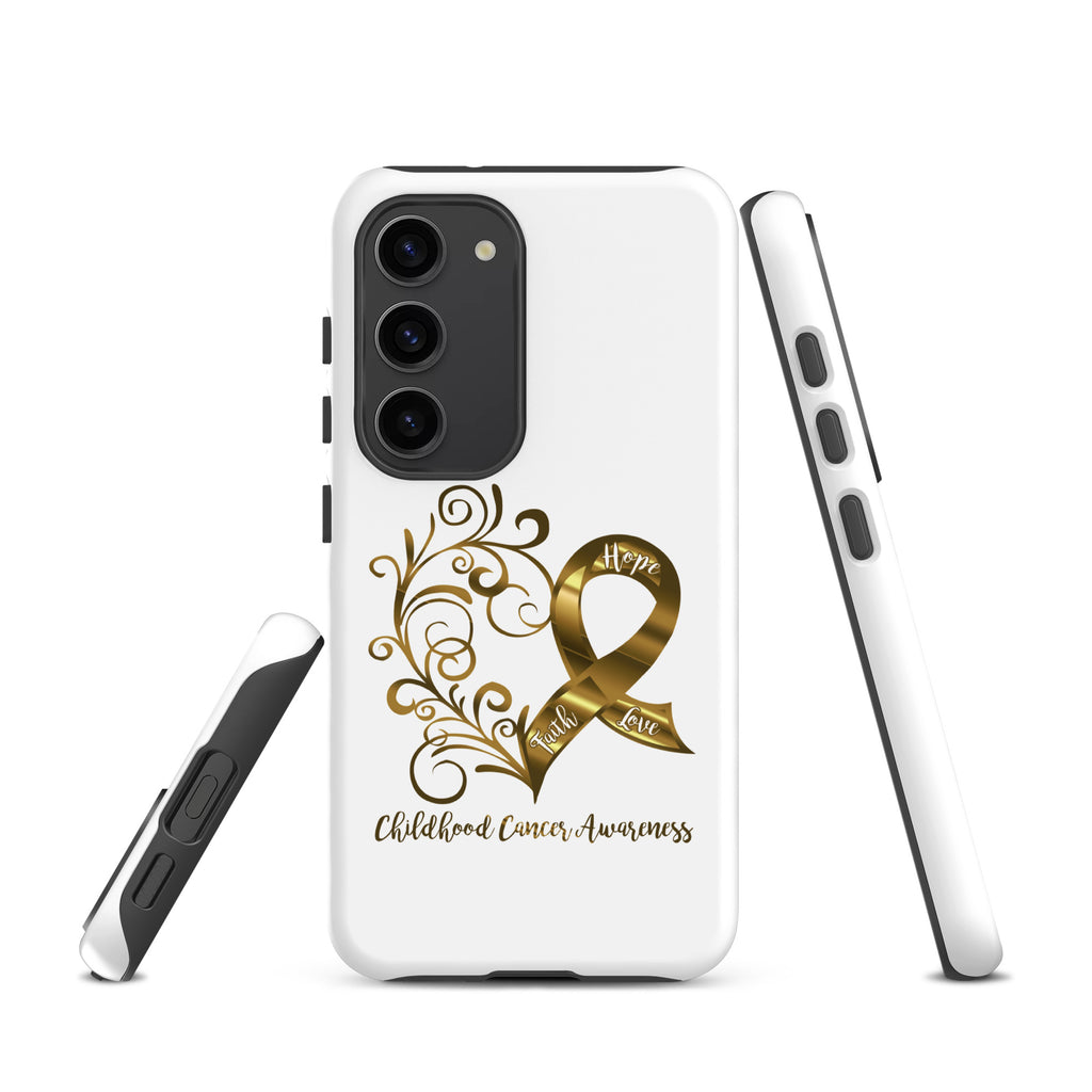 Childhood Cancer Awareness Heart Tough case for Samsung® (Several Models Available)(NON-RETURNABLE)