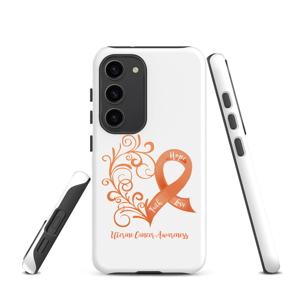 Uterine Cancer Awareness Heart Tough case for Samsung® (Several Models Available)(NON-RETURNABLE)