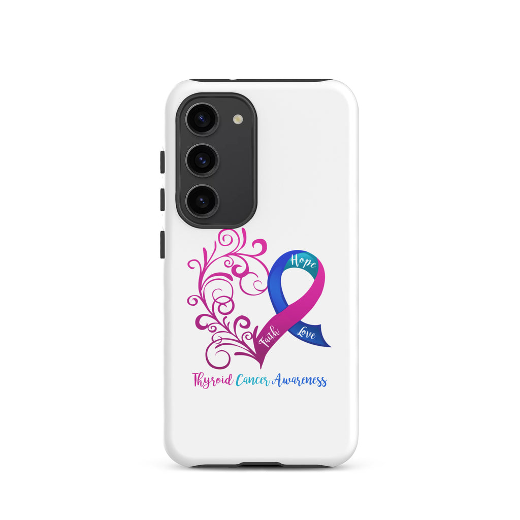 Thyroid Cancer Awareness Heart Tough case for Samsung® (Several Models Available)(NON-RETURNABLE)