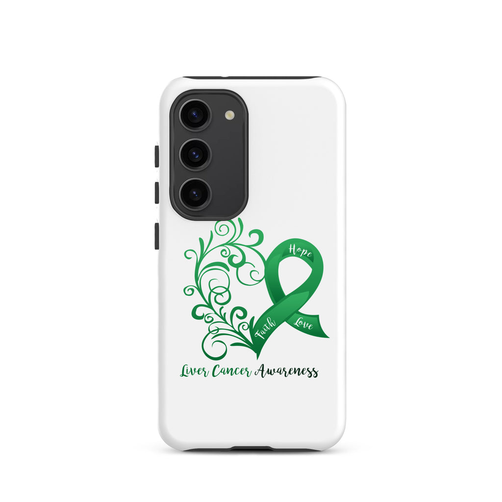 Liver Cancer Awareness Heart Tough case for Samsung® (Several Models Available)(NON-RETURNABLE)