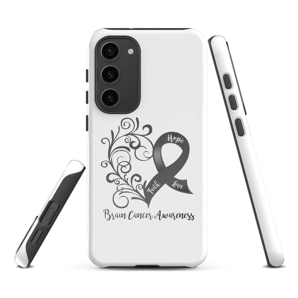 Brain Cancer Awareness Heart Tough case for Samsung® (Several Models Available)(NON-RETURNABLE)