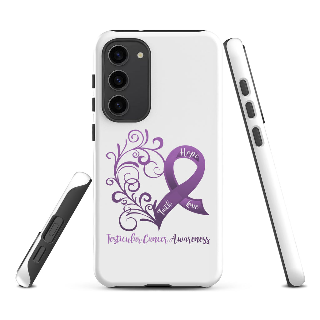 Testicular Cancer Awareness Heart Tough case for Samsung® (Several Models Available)(NON-RETURNABLE)