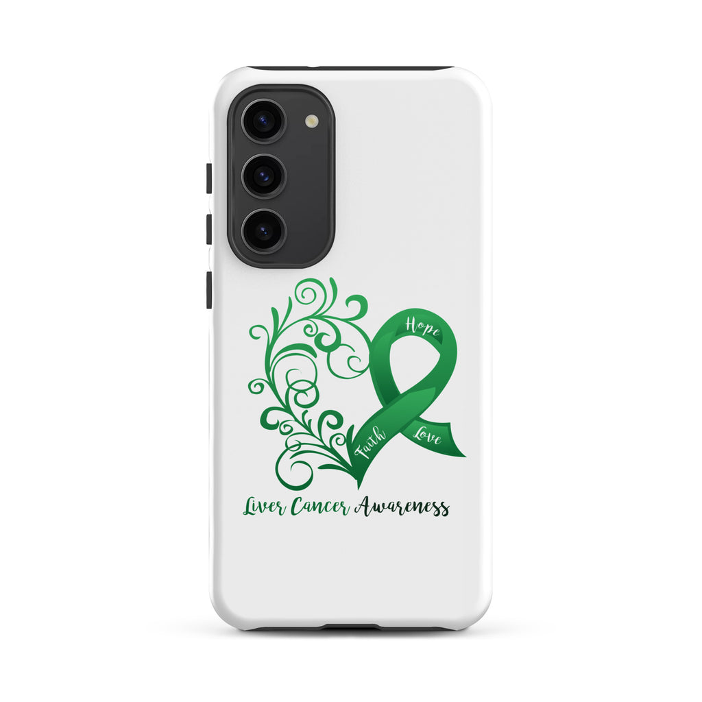 Liver Cancer Awareness Heart Tough case for Samsung® (Several Models Available)(NON-RETURNABLE)