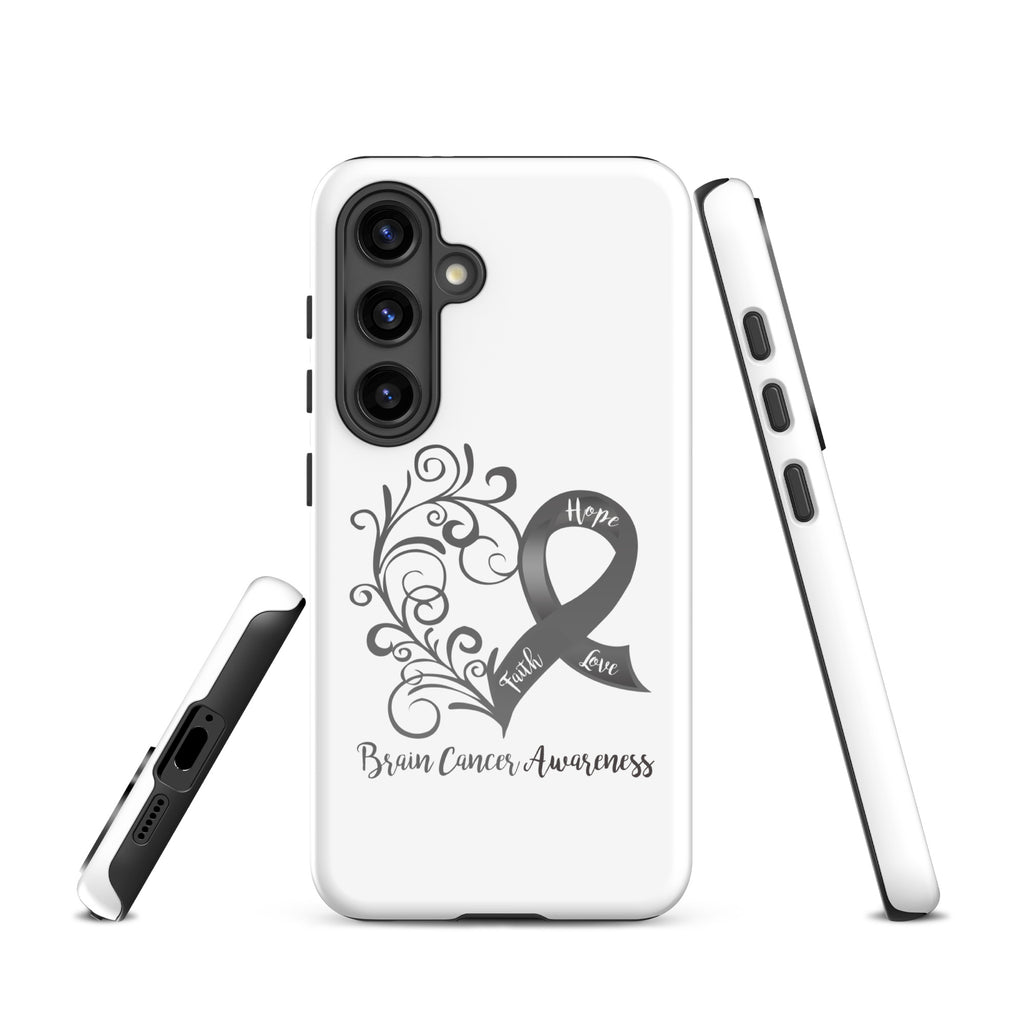 Brain Cancer Awareness Heart Tough case for Samsung® (Several Models Available)(NON-RETURNABLE)